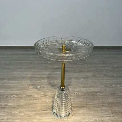 Nordic Acrylic Transparent Side Table, Light Luxury Minimalist Coffee Table For Small Living Room Round End Table