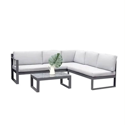 Customized Eco-Friendly Modern Aluminum Frame Outdoor Sofa Set With Pull-Out Section for Living Room and Villa Use