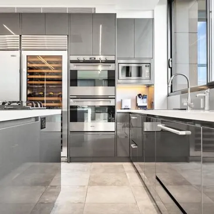 Luxury MDF Modular Modern Lacquer Glossy Kitchen Cabinet Set