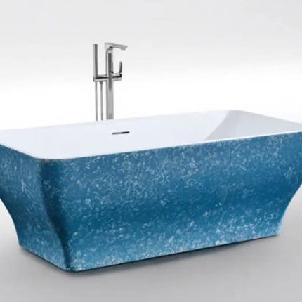 Acrylic Freestanding Blue Bathtub Custom Modern Wholesale Bathroom Soaking Tub