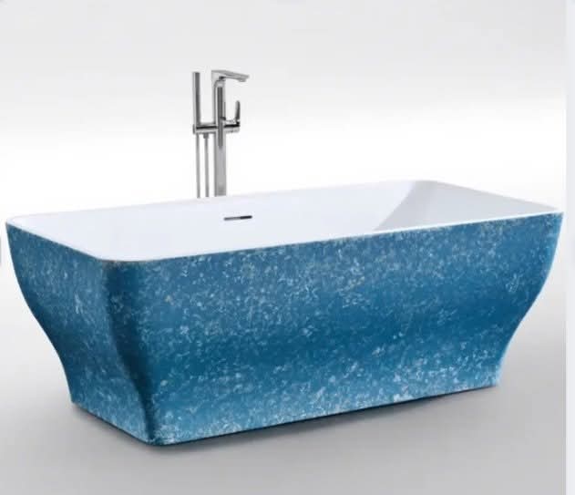 Acrylic Freestanding Blue Bathtub Custom Modern Wholesale Bathroom Soaking Tub