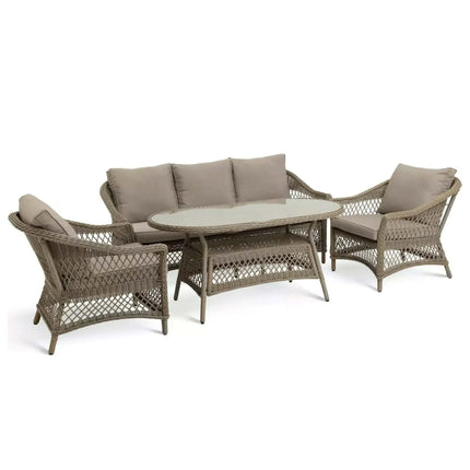 Outdoor Rattan Sofa Set with Cushions Modern Patio Furniture Armchairs and Sofa For Garden or Balcony