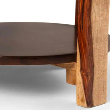 High Quality Naturel Solid Wooden Made Furniture For Decorative Living Room Sofa & Bed Beside Round Shape Table