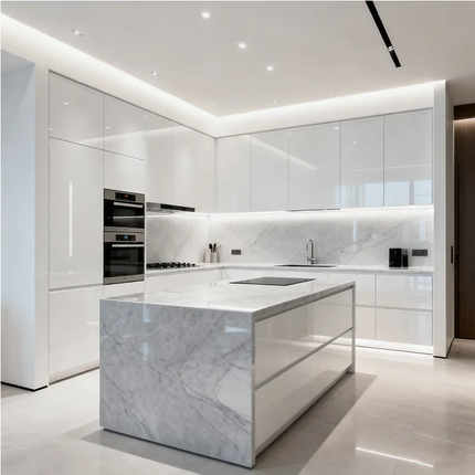 Custom Wholesale Island Cabinet Unit Set Modular Kitchen Cupboard Wooden Kitchen Cabinet Set Factory Price