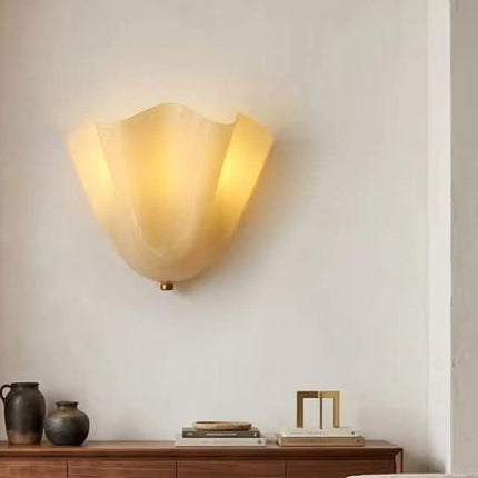 Modern Glass Wall Light Flower Shape Iron Decorative Wall Sconces LED Indoor Lighting Wall Light For Bedroom Living Room