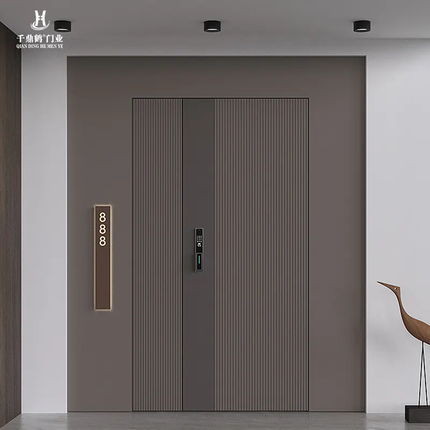 Modern Entrance Doors Custom Korean-Style  Landscape High-End Security Doors Zinc Alloy Doors For Apartment Residences