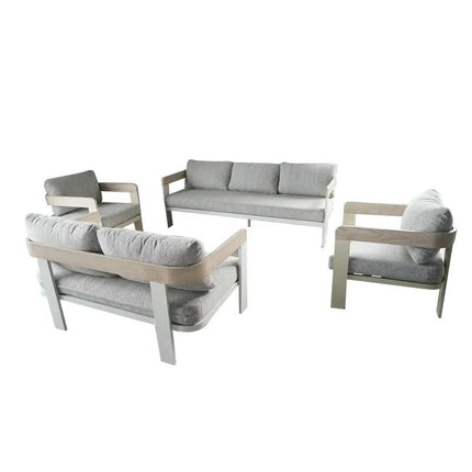 Luxury Durable European Style Waterproof Outdoor Lounge 4 Aluminum Patio Furniture Sofa Set for Garden