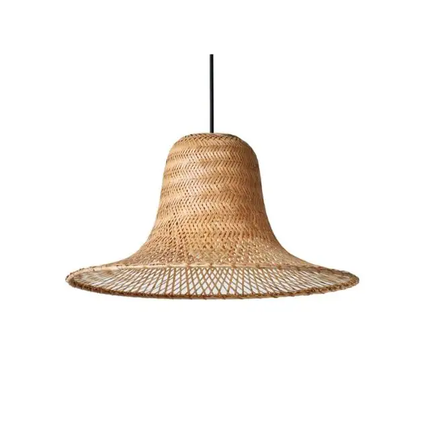 Customizable Modern Design Rattan Pendant Light with Elegant Sweeping Curve for Hotels Resorts Villas