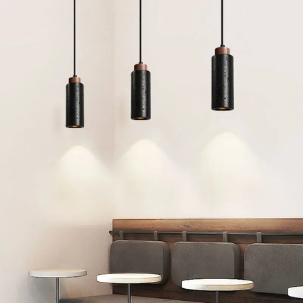 Travertine Led Pendant Light Kitchen Island Bedside Dining Room Restaurant Hotel Bar Hanging Droplight Black Stone