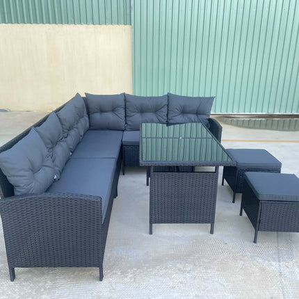 Modern L-Shaped Wicker Sofa Set for Outdoor Garden For Living Room Hotel Apartment or Villa Furniture