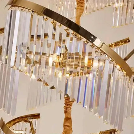 Custom Gold Crystal Exclusive Stair Custom Chandelier Modern Luxury Large Home Pendants
