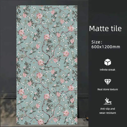 HUANAI Matt Carved Glazed Porcelain Modern French Full Porcelain Wall Tiles 60x120cm Anti-Slip Acid-Alkali Bedroom Landscape