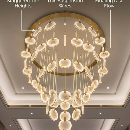 Adjustable Height Golden Brass Clear Crystal Pendant Lamp 360 Light Easy Installation for Luxury Bedside Dining Table Use