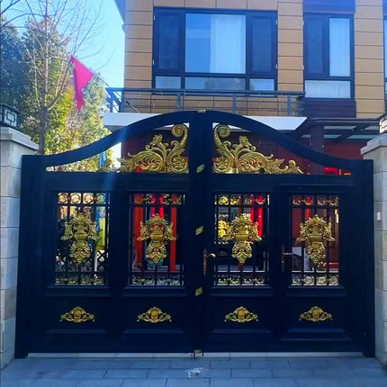 European Design Modern Aluminum Gates Wrought Aluminum Driveway House Security with Automatic Opening For Hotels and Apartments