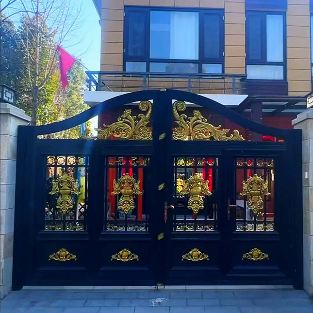 European Design Modern Aluminum Gates Wrought Aluminum Driveway House Security with Automatic Opening For Hotels and Apartments
