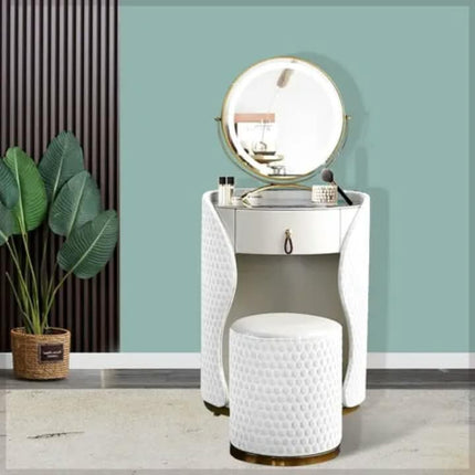 New Light Luxury Style Small-Sized Dressing Table, Bedside Table, Rock Plate Integrated Princess Makeup Table