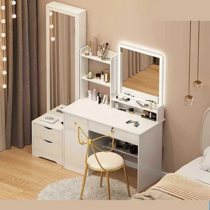 Nordic Full-Length Mirror Dressing Table Bedroom Furniture Dressing Table Console Storage Table With Mirror