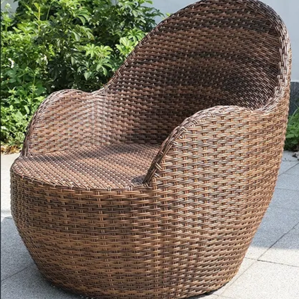 Nature's Haven Complete Outdoor Set with Round Wicker Chairs and Sofa