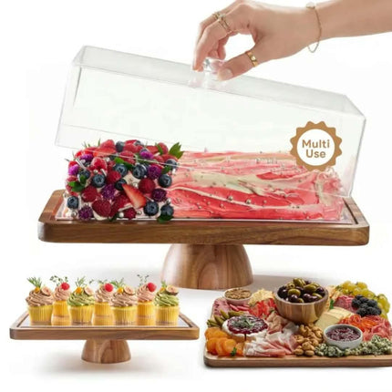 20-inch Bamboo Wood Eco-Friendly Rotating Tray Oversized And Durable For Cabinets Countertops Or Pantries