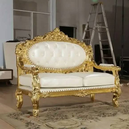 Modern Luxury Solid Mahogany Wood Frame Sofa Set With Handmade Wood Carving and PU Leather Upholstery for Apartment Living Rooms