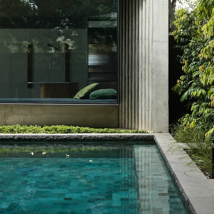 30×30 Swimming Pool Porcelain Ceramic Mosaic Anti-Slip Mix Green Concave-Convex Texture Mosaic