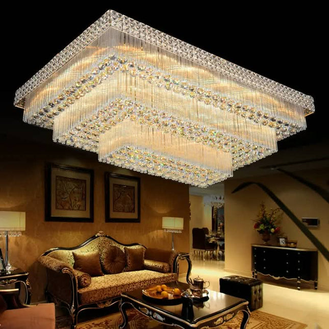 Modern Lusters Crystal Ceiling Lamp Restaurant Hotel Family Living Room Lamps Fine Crystal Ceiling Light
