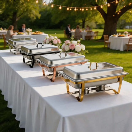 Rectangular Stainless Steel Chafing Dish 11L Buffet Food Warmer With Alcohol Stove For Hotel Restaurant Party