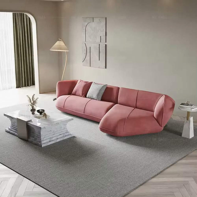 Living Room Apartment Solid Color Corner Sofa Indoor Velvet Fabric Sectional Modular Sofas