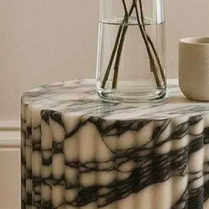 Modern Calacatta Viola Natural Marble Side Table Stable Home Decors For Living Room Furniture Marble Decorative