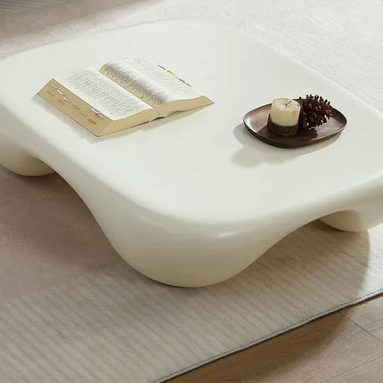 Made of FiberGlass Cream Fiberglass Irregular Shape Modern Minimalist Low coffee Table Living Room Furniture