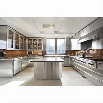 Modern Design of Kitchen Hanging Cabinets Traditional Diy Prefabricated L Shape Steel Foshan Kitchen Cabinets with Drawers