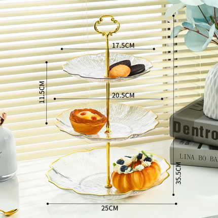 Classic Eco-Friendly Ceramic 3-Tier Dessert Display Stand Cake Stand Wedding Party Dinner Plate Hotels Fruit Plates