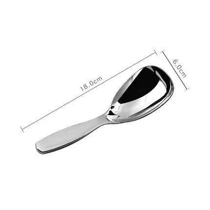 High Quality Korea Metal Tableware304Earl Soup Serving Round Head Flat Rice Spoon Modern Design
