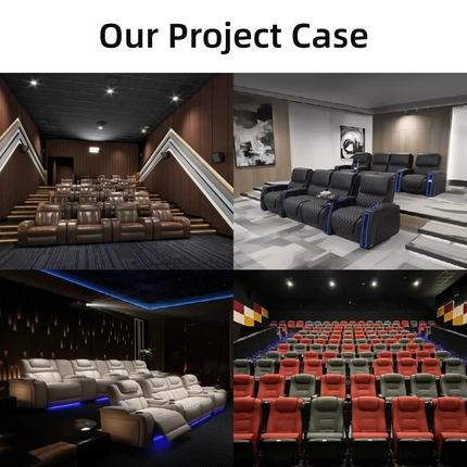 Majestic Black Diamond Pattern Premium LED Home Theater Recliner Sofa Seat