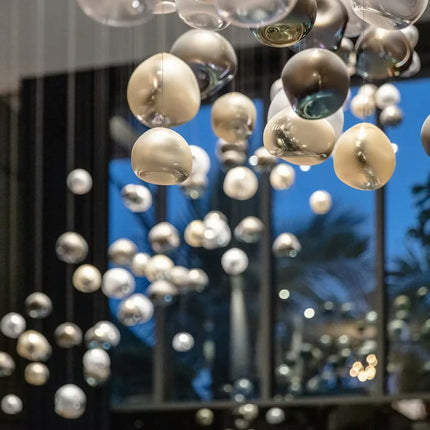 Luxury Glass Chandelier For Hotel Lobby Super Market Wedding Hotel Design Large Pendant Light