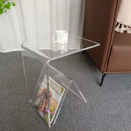 Modern Minimalist Z-Shaped Acrylic Sofa Side Table Convenient Storage Household Furniture