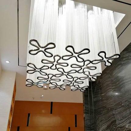 Custom Style Luxury Acrylic Pendant Light Remote Control Resin Chandelier For Dining Room Banquet Hall Mall Project Solution