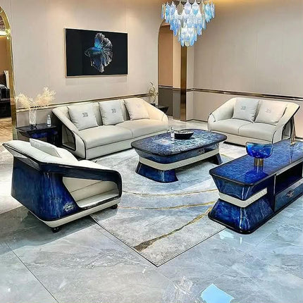 New Italian Luxury Modern Reclining Sofa Set Fabric Sponge Filled Comfortable Villa Apartment Living Room