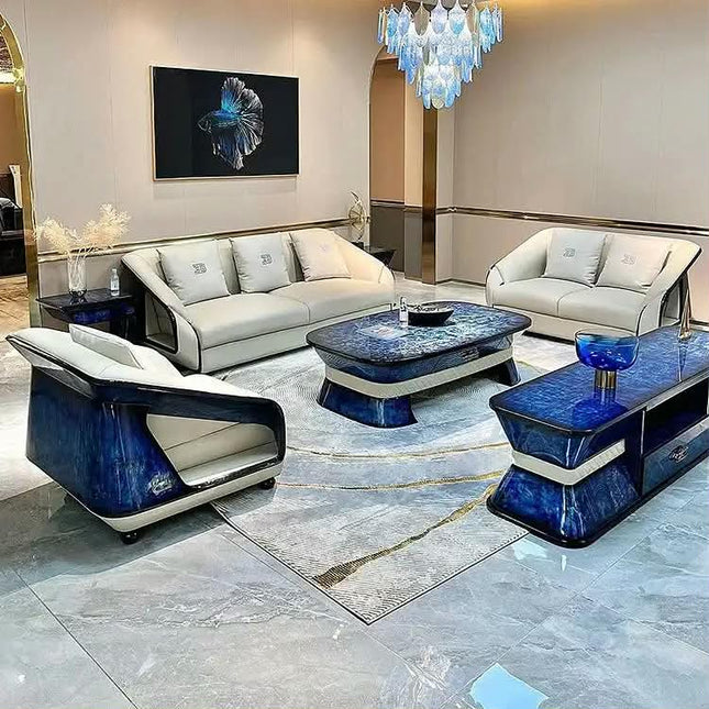 New Italian Luxury Modern Reclining Sofa Set Fabric Sponge Filled Comfortable Villa Apartment Living Room