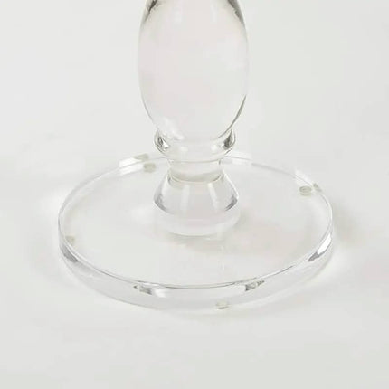 Acrylic End Table, Acrylic Side Table, Modern Nightstand with clear Small Round Top and Solid Post