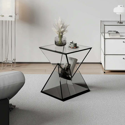 Acrylic Side Table Contemporary Minimalist Modern Corner Movable Corner Table For Bedroom and Sofa Nightstand Home Furniture