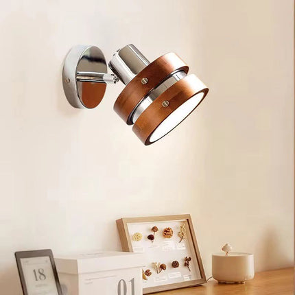 French-Style Mid-Century Solid Walnut-Toned Wabi-Sabi Bedroom Bedside Lamp Punk-Inspired Accent Wall Light