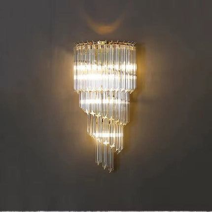Modern Cylindrical Stainless Steel K9 Crystal High CRI 95 Recessed Mount Dimmable LED Wall Lamp for Living Room
