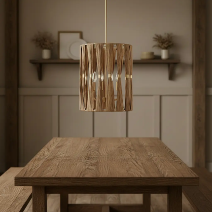 Customized Handwoven Pendant Light Chandelier E12 LED Bulb Boho Wabi Sabi Living Room Dining Room Coffee Shop Decor