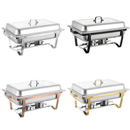 Rectangular Stainless Steel Chafing Dish 11L Buffet Food Warmer With Alcohol Stove For Hotel Restaurant Party