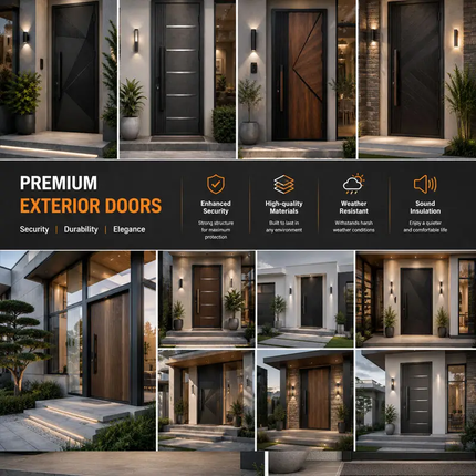 Metal Security Housing Exterior Luxury Villa Front Entrance Cast Aluminum Custom Anti-Theft Manual Finished Bathroom Door