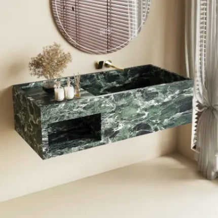 Luxury modern stone marble rock slab narrow edge deep sink waterproof polished bathroom cabinet hand washing kitchen outdoor