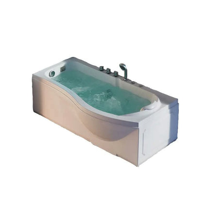 WELLGEMS WG-L238 Balneotherapy Single Freestanding Acrylic Bathtub with Combo Massage (Air Whirlpool) and Right Side Drain
