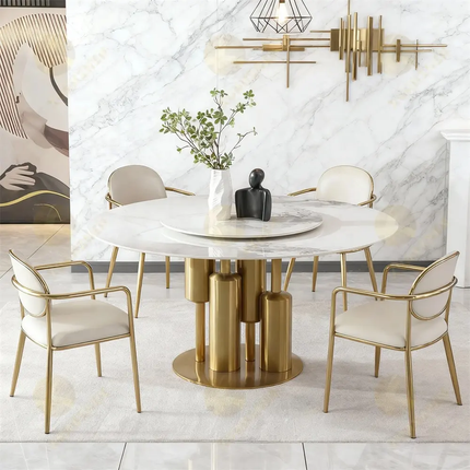 Xuanzhen Dining Room Furniture Nordic Modern Round Dining Table Set 6 Seater Luxury Marble Dining Tables Dining Table For Sale