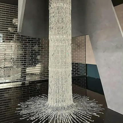 Customized Indoor Decoration Lobby Luxury Chain LED Crystal Chandelier for High Ceiling Hotel Home Staircase